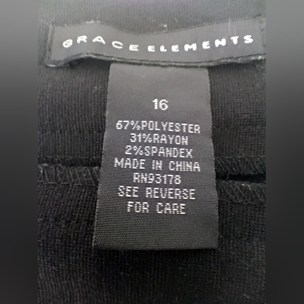 Grace Elements Black Professional Pencil Skirt 16 - image 3